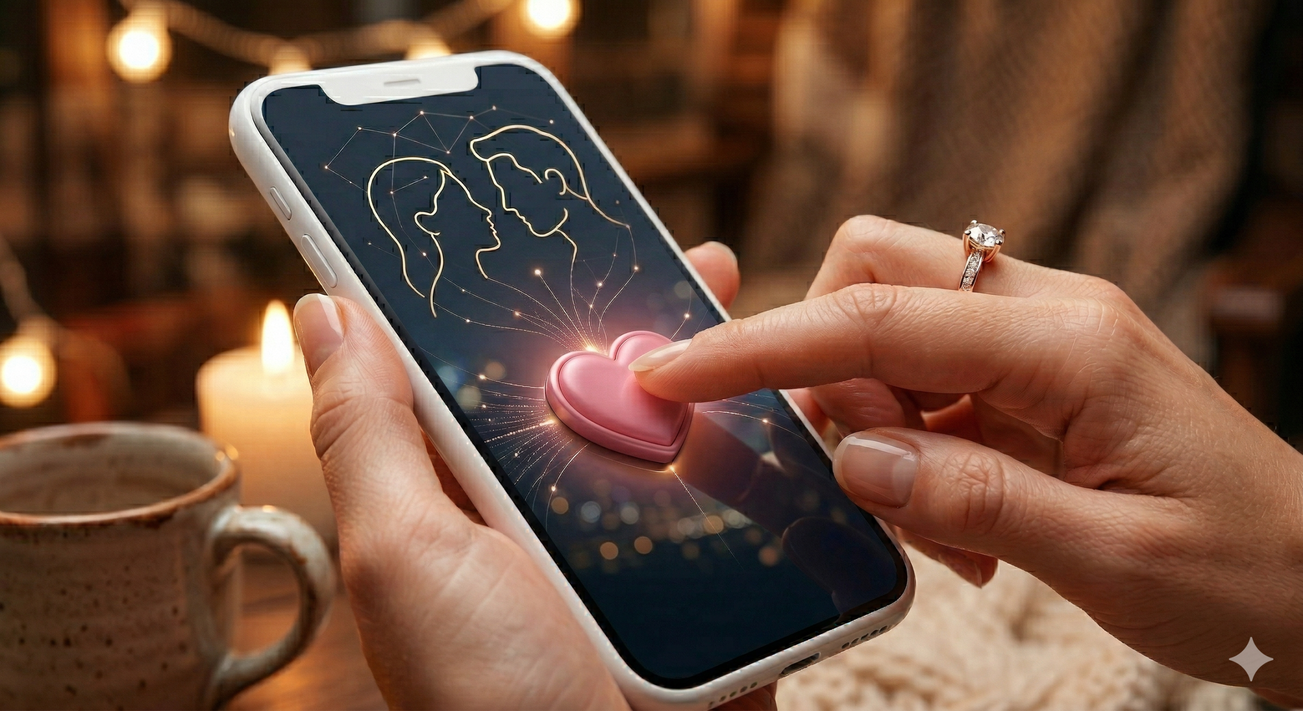 interface aplicativo namoro dedo clicando