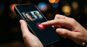 smartphone interface app namoro dedo clicando